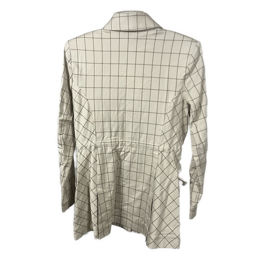 Cabi Women's Windowpane Khaki Cinched Waist Button Front Jacket- Size‎ Small - Picture 4 of 9